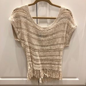 American Eagle Crochet Top with Fringe